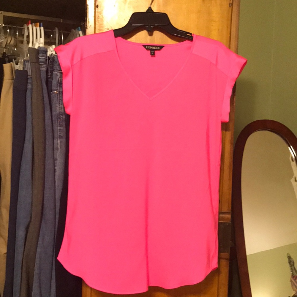 Hot Pink Top withcap sleeves